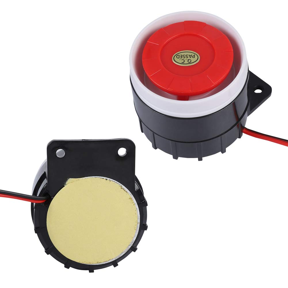 Mini Sirena de Alarma Zopsc Rojo 12V 120dB con Cable para la Seguridad del Hogar