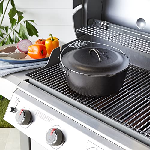 Lodge 7 Quart Cast Iron Dutch Oven - cacerolas (Negro, Plata, Negro / Plateado, Hierro fundido, Hierro fundido, EE.UU.)
