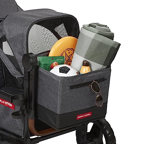 Carriola Vagón Radio Flyer Voya Gris con Asientos Doble Face-to-Face y Capota Ajustable para Protección UV