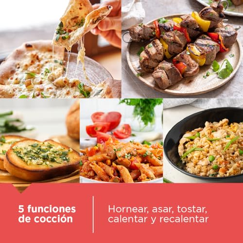 Black+Decker Horno tostador de 4 rebanadas, TO4130-1SDLA con tecnologia Eventoast para un tostado uniforme, 5 Funciones de cocción, 1150 Watts