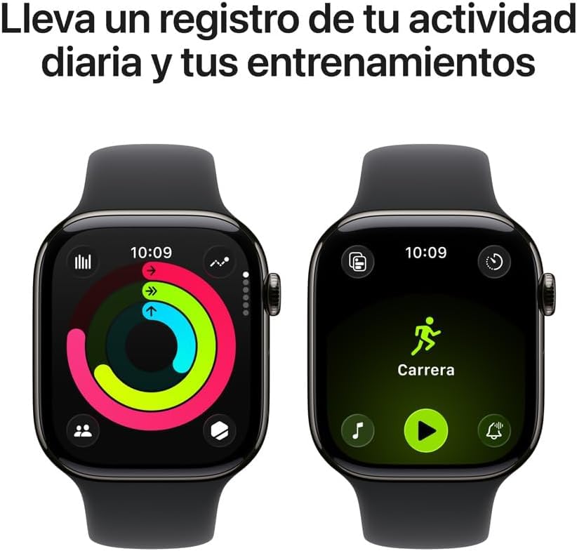Reloj Inteligente Apple Watch Series 11 Titanio Pizarra Correa Deportiva Negra Reacondicionado