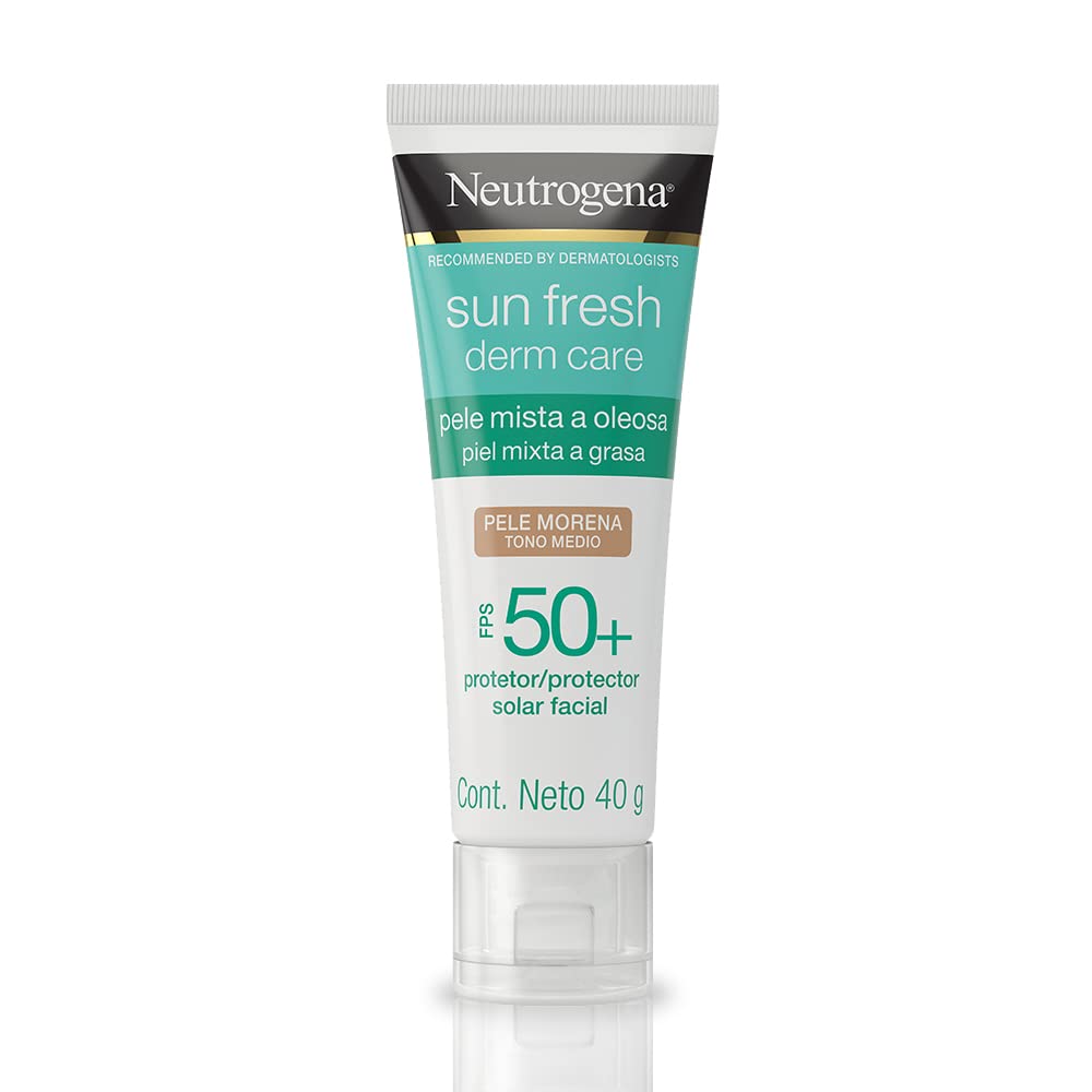 Neutrogena Sun fresh Protector Solar Facial Tono Medio Dermcare Niacinamida FPS50+, 40g + Hidratante Facial Hydro Boost Water gel 50 g