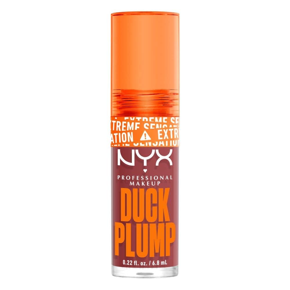 NYX Professional Makeup, Duck Plump, 7ml. Tono: Mauve Out my Way. Brillo labial voluminizador con efecto plumping para un volumen instantáneo. Gloss infusionado con jengibre picante para un volumen visible y de larga duración. Fórmula vegana.