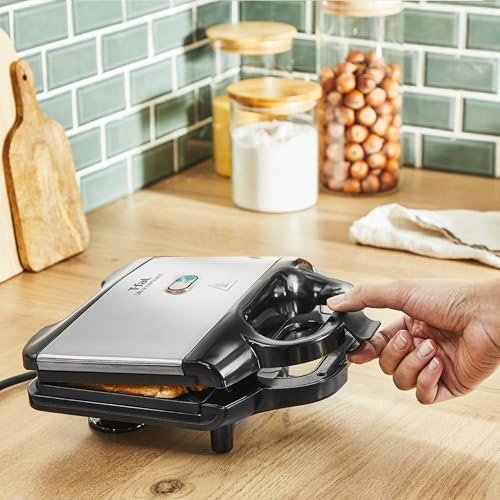Sandwichera T-fal Ultra Compact Acero Inoxidable Antiadherente con Luz LED