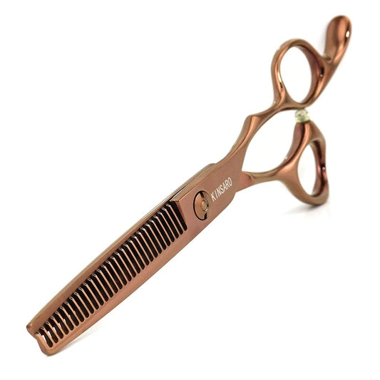 Tijeras de adelgazamiento de aproximadamente 15 cm de largo, tijeras profesionales de peluquería de 440 C con hoja convexa, Kinsaro para peluquería, peluquería o uso doméstico