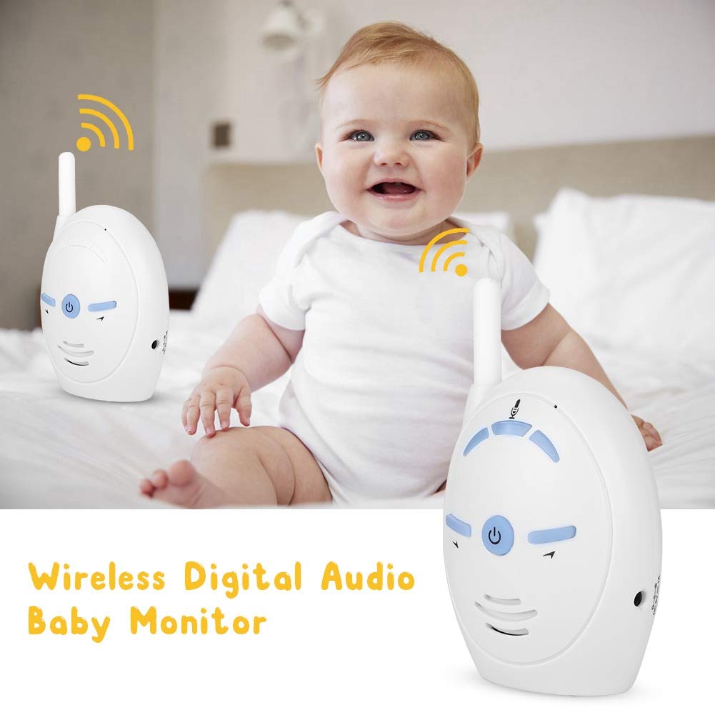 Bewinner Digital Audio Baby Monitor, 2.4GHz Inalámbrico Nanny Intercomunicador electrónico Monitor, Soporte de conversación bidireccional y monitoreo de Audio, Plug and Play, Monitor de Audio Rango