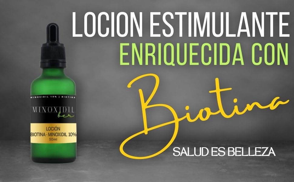 Loción Estimulante UNISEX Biotina 10% para Cabello, Barba y Cejas