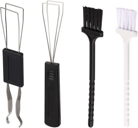 4 Piezas Extractor De Teclas Extractor De Teclas de Metal Acero Inoxidable Removedor De Teclado con Cepillo para Teclado Herramienta Imprescindible para Teclado y Limpieza del Hogar (Negro)