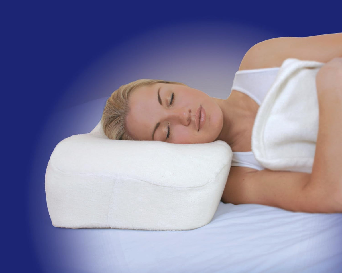 Almohada Memory Foam SleepRight Azul para Dormir de Lado