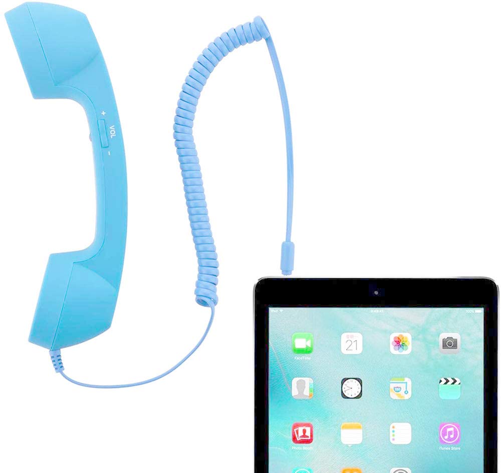 Altavoz Retro YTYKINOY Azul Cielo Micrófono para Teléfono Celular