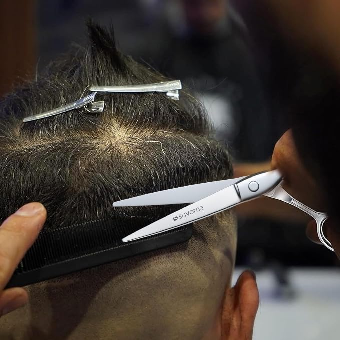 Tijeras de corte de pelo Suvorna de 6,5 pulgadas para profesionales, barberos y peluqueros, tijeras de pelo extremadamente afiladas para cortar y recortar, tijeras de pelo para mujeres y hombres.