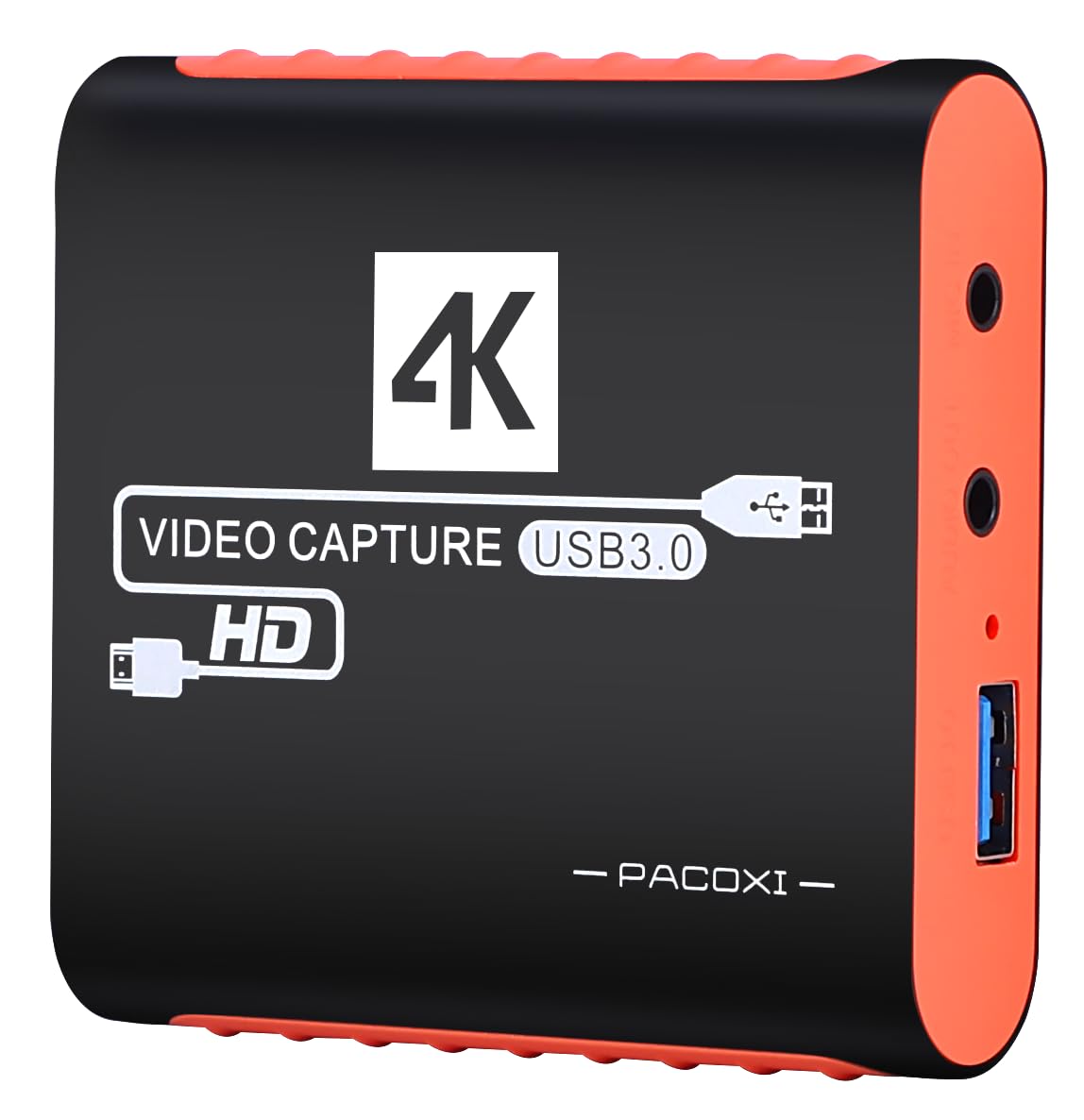 Capturadora de Video con 4K Pass-Through, USB3.0 1080P 60FPS HDMI Video Cam Link Tarjeta de captura de juegos para transmisión, funciona con Xbox PS4 PS5 PC DSLR para OBS Twitch transmisión en vivo y grabación