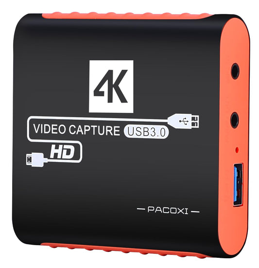 Capturadora de Video con 4K Pass-Through, USB3.0 1080P 60FPS HDMI Video Cam Link Tarjeta de captura de juegos para transmisión, funciona con Xbox PS4 PS5 PC DSLR para OBS Twitch transmisión en vivo y grabación