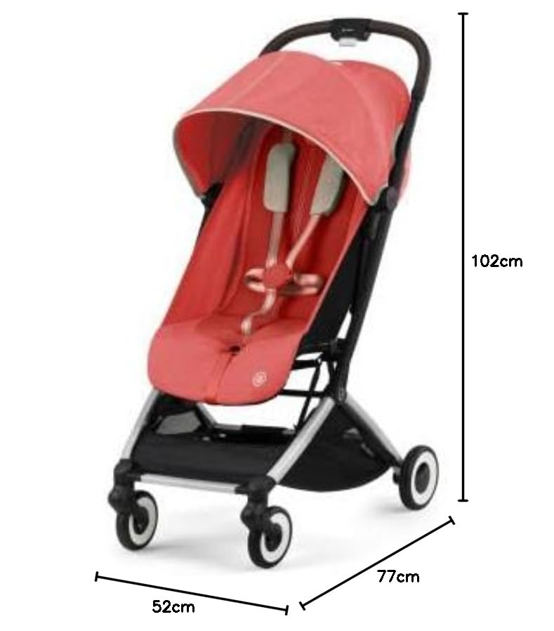 CYBEX Orfeo Carriola compacta, Compatible con el equipaje de mano. Color Hibiscus Red