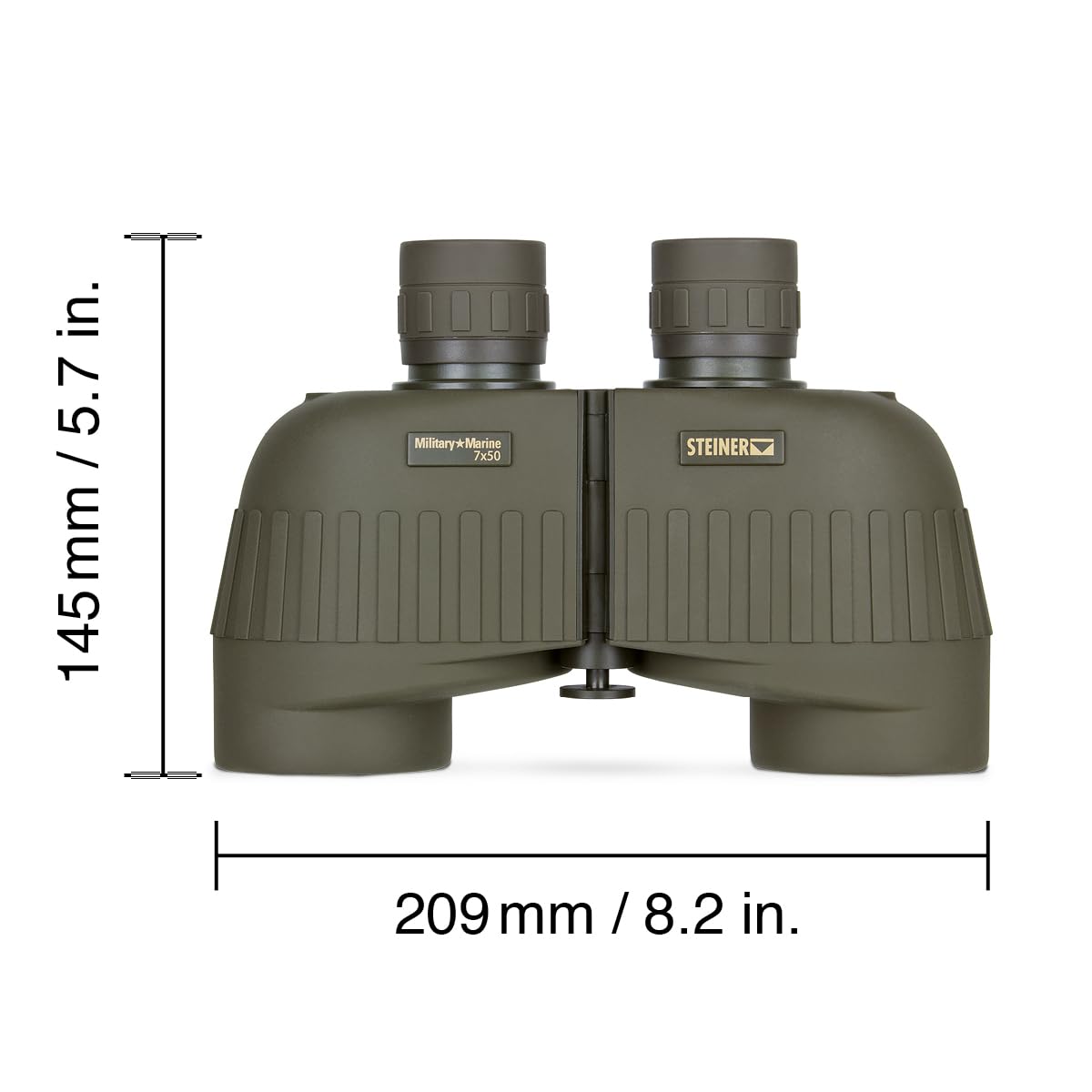 Steiner Military-Marine Series Binoculars, Lightweight Tactical Precision Optics for Any Situation, Waterproof, Green, 7x50