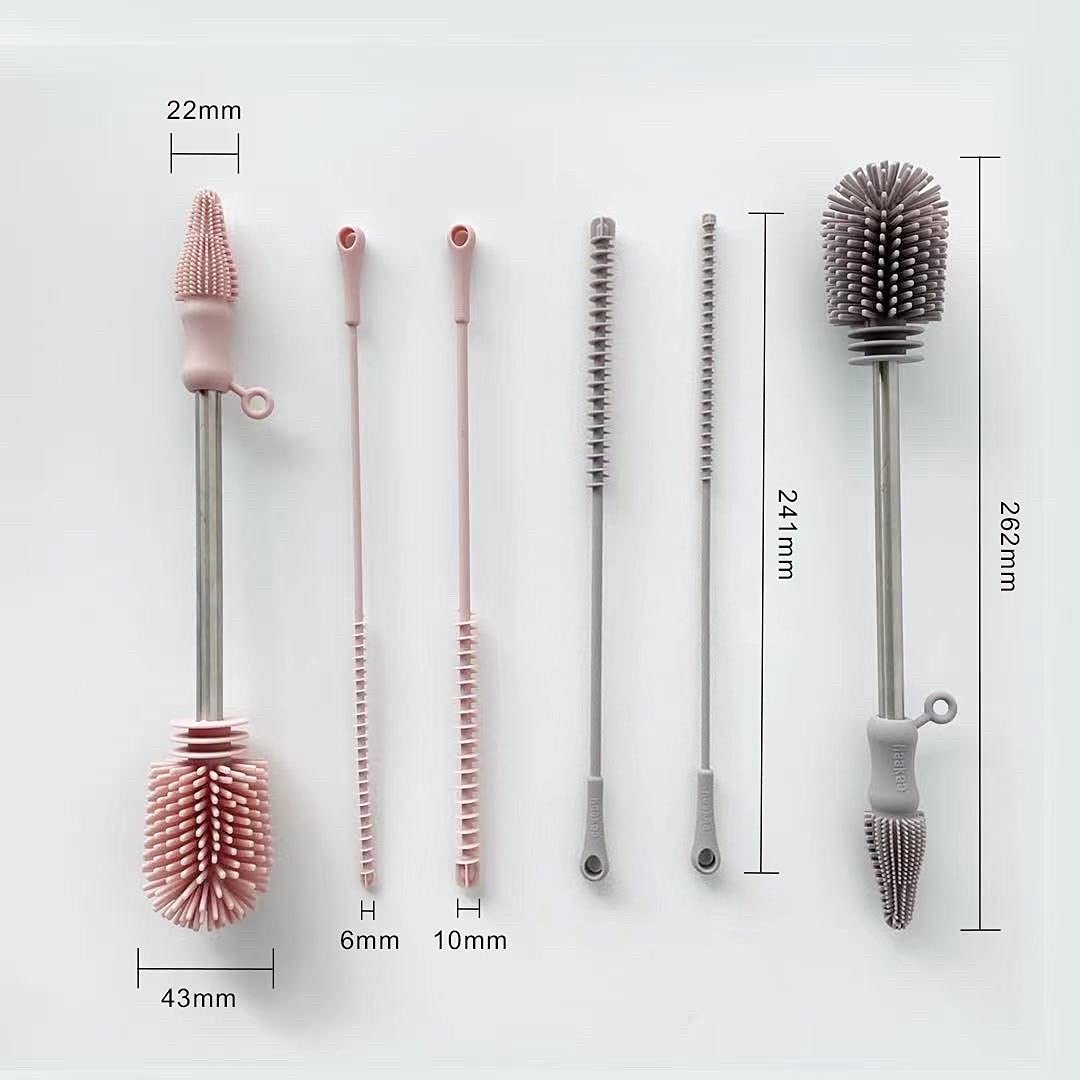 Haakaa Kit de cepillo para polvo de limpieza de silicona de grado alimenticio, 3 piezas (kit-rubor)