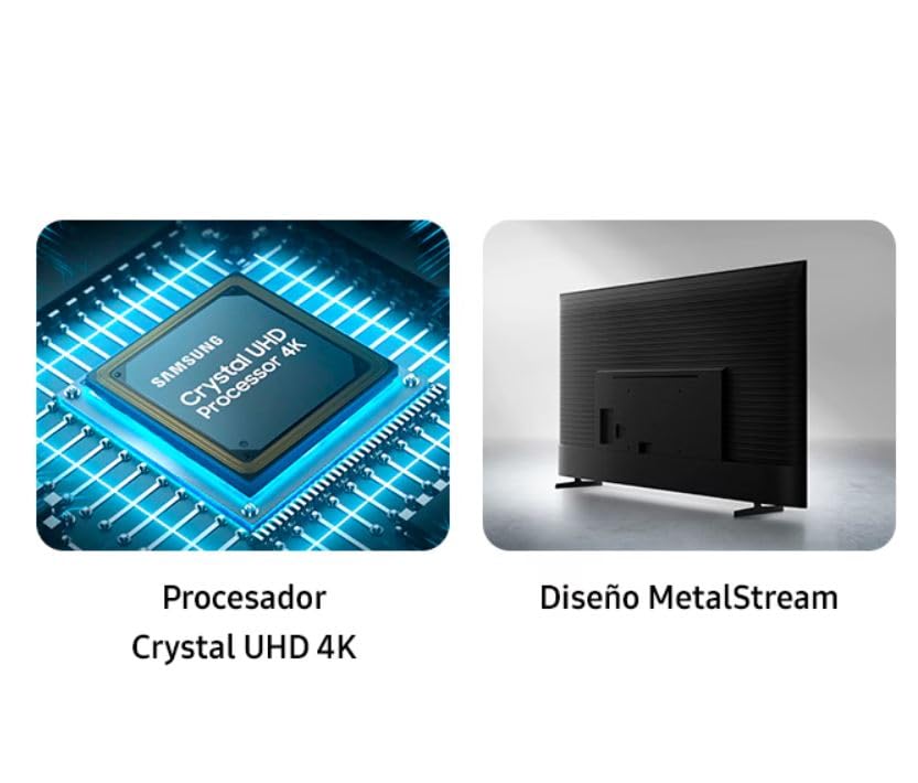 SAMSUNG Smart TV de 43" Pulgadas Clase Crystal U8000F Ultra HD 4K Tizen, Diseño MetalStream, HDR, PurColor, One UI Tizen (2025) - UN43U8000FBXZA