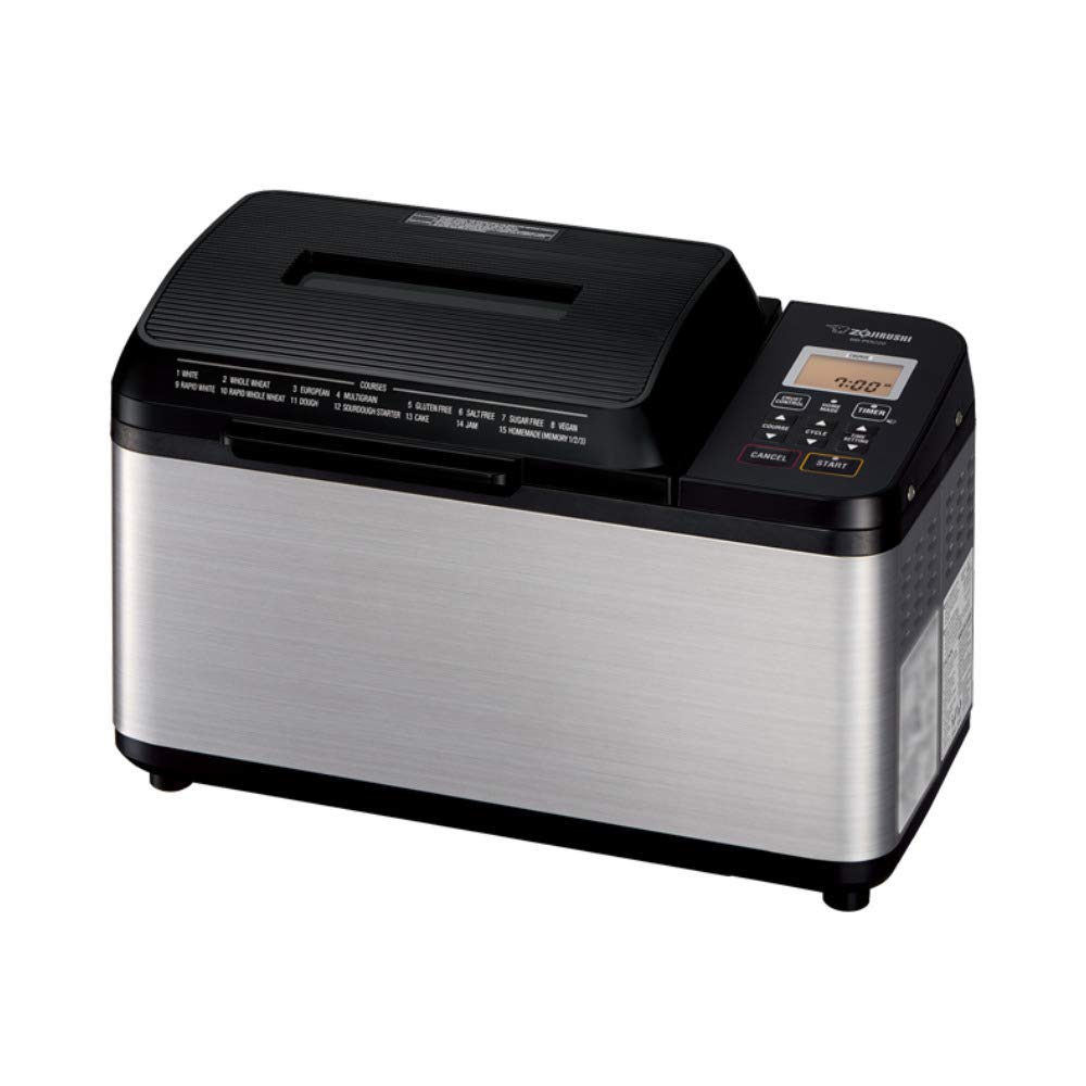 Panificadora Zojirushi Virtuoso Plus Negra de Acero Inoxidable 2 lb para Hogar