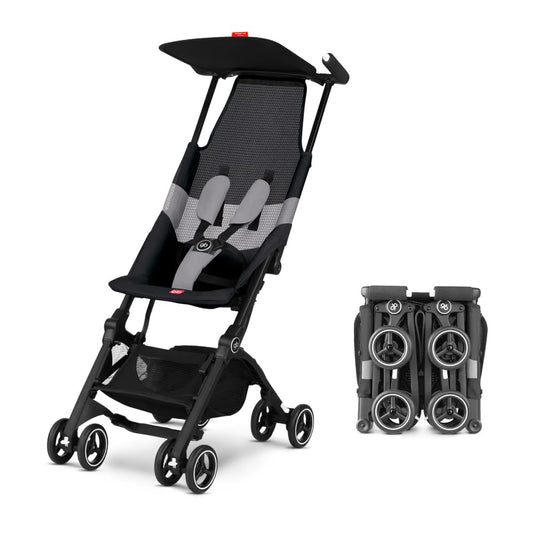 gb - Pockit Air All Terrain - Carreola de viaje ultracompacta y ligera con tela transpirable en terciopelo color negro