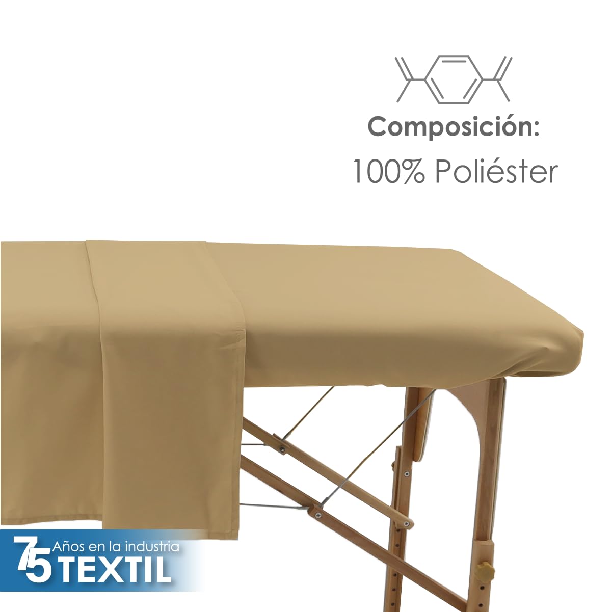 La Nueva Perla Juego Sabana Camilla Masaje Spa Exploracion Microfibra Color (Beige, 1 Juego (2 Piezas))