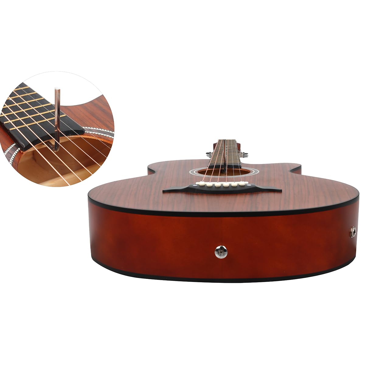 38 inch Electroacústica Guitarra Guitarra acustica con Afinadores,Correas,Cuerdas para Instrumentos,Plumillas,Cable amplificador guitarra,soul,Fundas para Guitarras 3/4(Brown)