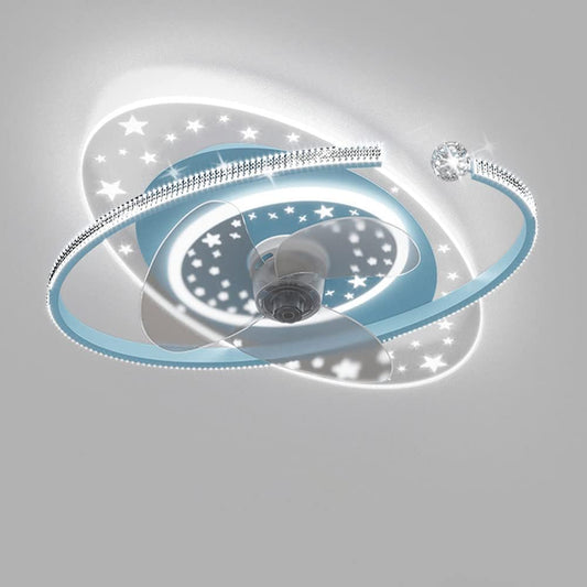 IBalody 48W LED Creative fan light interior 6 Speed Ventilador de techo con luz Habitación para niños Mute Fan Lighting Stepless Regulable Luz de techo con fan boy girl room
