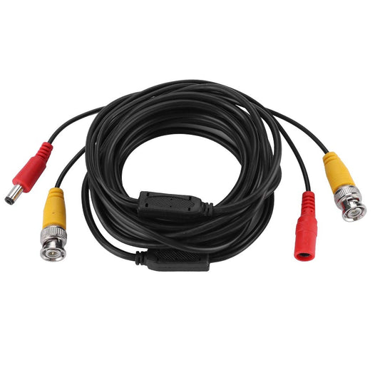 Cable de extensión CCTV, Cable Coaxial de Video, de seguridad de vigilancia, Conectores para uso comercial residencial BNC + 2.1mm DC(5M)