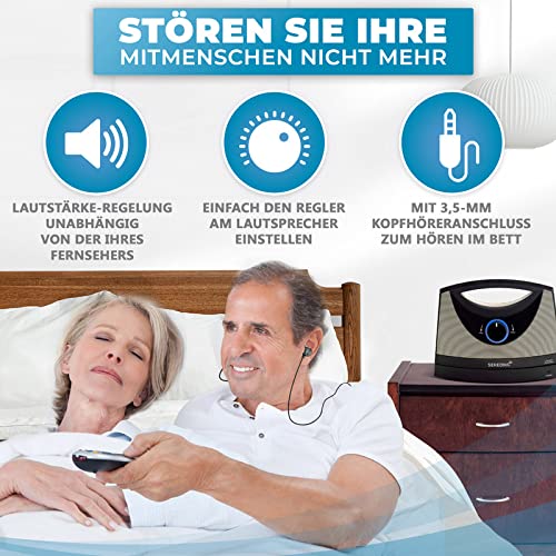 Altavoz de TV inalámbrico SEREONIC para Personas con Problemas de audición: escuche su televisor con más claridad sin Molestar a los demás, Perfecto para Ver televisión sin un Volumen estruendoso
