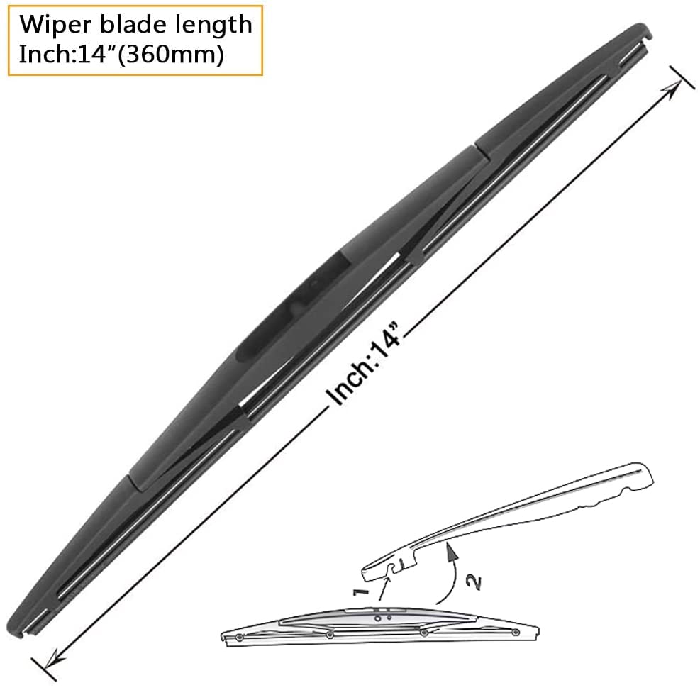 AUTOBOO - Limpiaparabrisas de 26 pulgadas + 17 pulgadas con limpiaparabrisas trasero de 14 pulgadas de repuesto para Subaru Forester Outback Legacy 2014-2018, calidad de fábrica original (paquete de