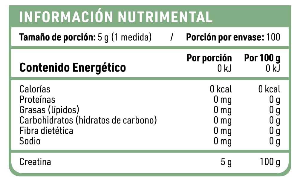Baboo CREATINA Monohidratada PREMIUM 5g 100 Servicios 500g, Sin Sabor, Pre Workout, Alto Rendimiento, Alta Pureza, Pre Entreno
