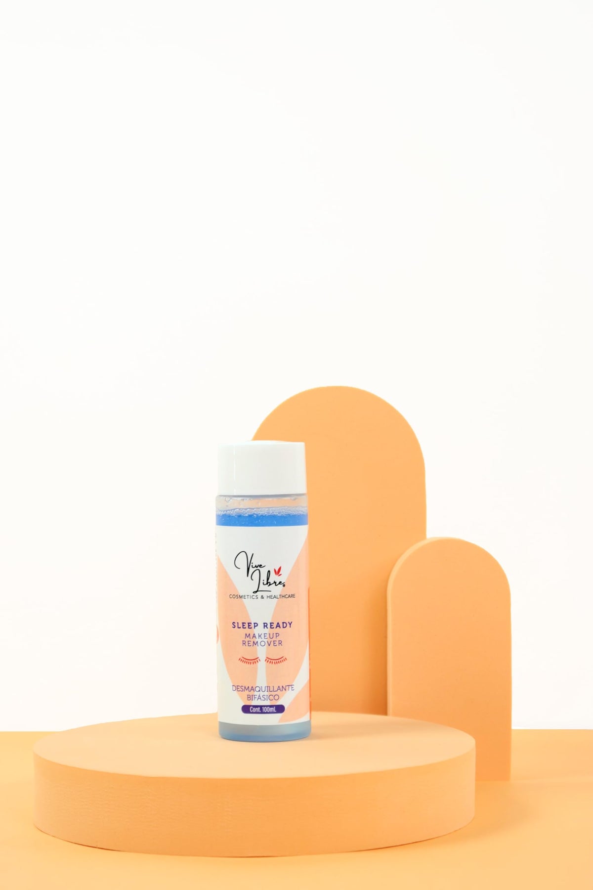Sleep Ready Makeup Remover- Desmaquillante Bifásico- Elimina el Maquillaje a Prueba de Agua- Vive Libre Cosmetics