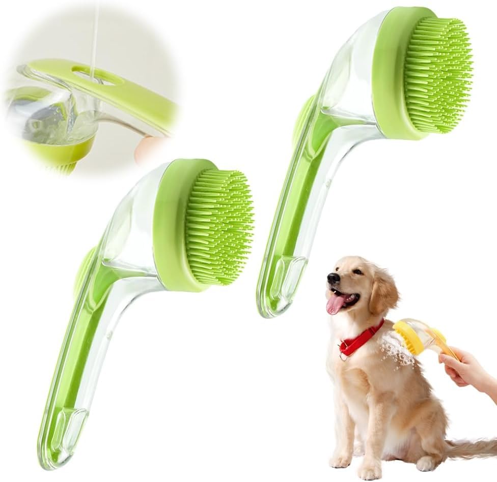 Cepillo de Baño Walquicks Verde con Dispensador de Champú para Mascotas