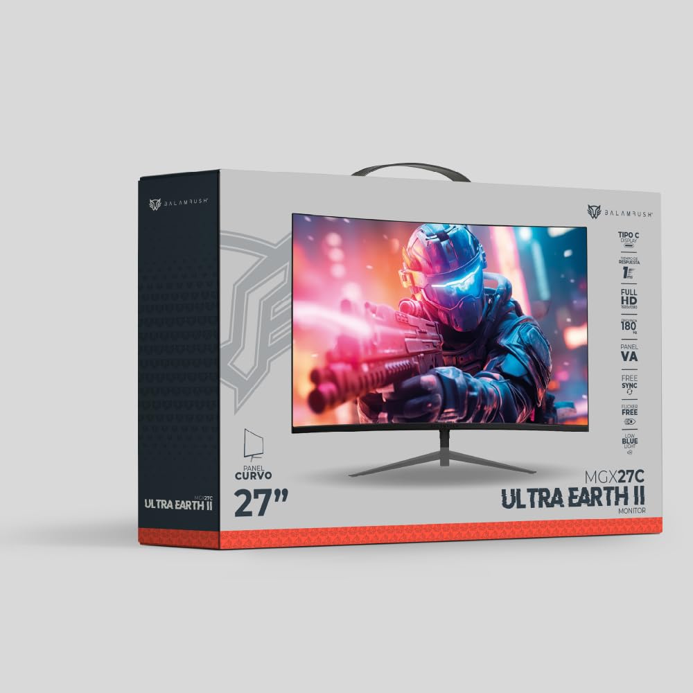 Balam Rush Monitor Gamer Curvo 27 Ultra Earth II MGX27C 1ms 165Hz Full HD VA LED USB-C BR-938273