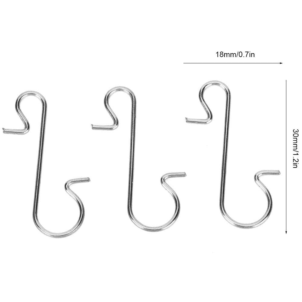 Ganchos para Adornos Multiusos de Metal Blanco en Forma de S para Decoración de Navidad