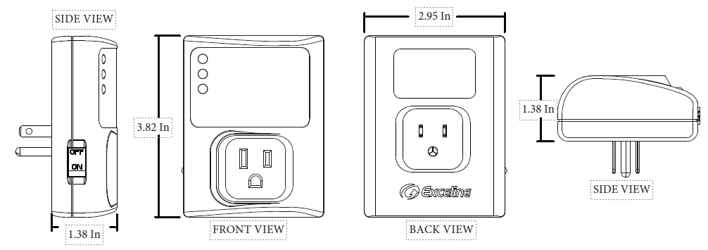Protector de Voltaje Electrónico Exceline Blanca Alta Capacidad para Refrigeradores y Congeladores de 27 Pies Cúbicos en Adelante