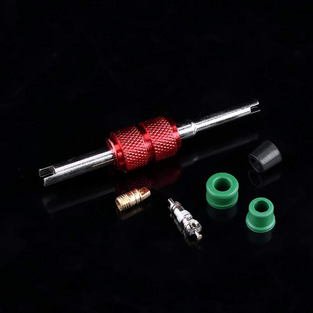 FTVOGUE 71pcs Herramienta de reparación del Kit de reparación de Aire Acondicionado 10pcs núcleos de válvula + 50pcs Juntas de Manguera + 10pc válvulas con Caja de Almacenamiento
