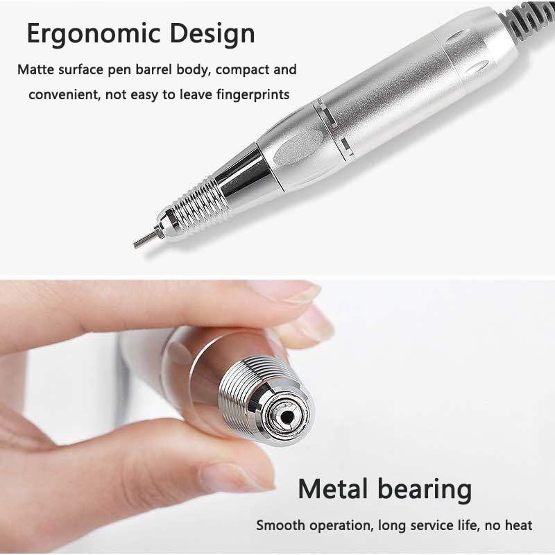 Máquina Taladro de Uñas Recargable Profesional Rosa 35000 RPM con Herramientas de Pulido para Manicura y Pedicura