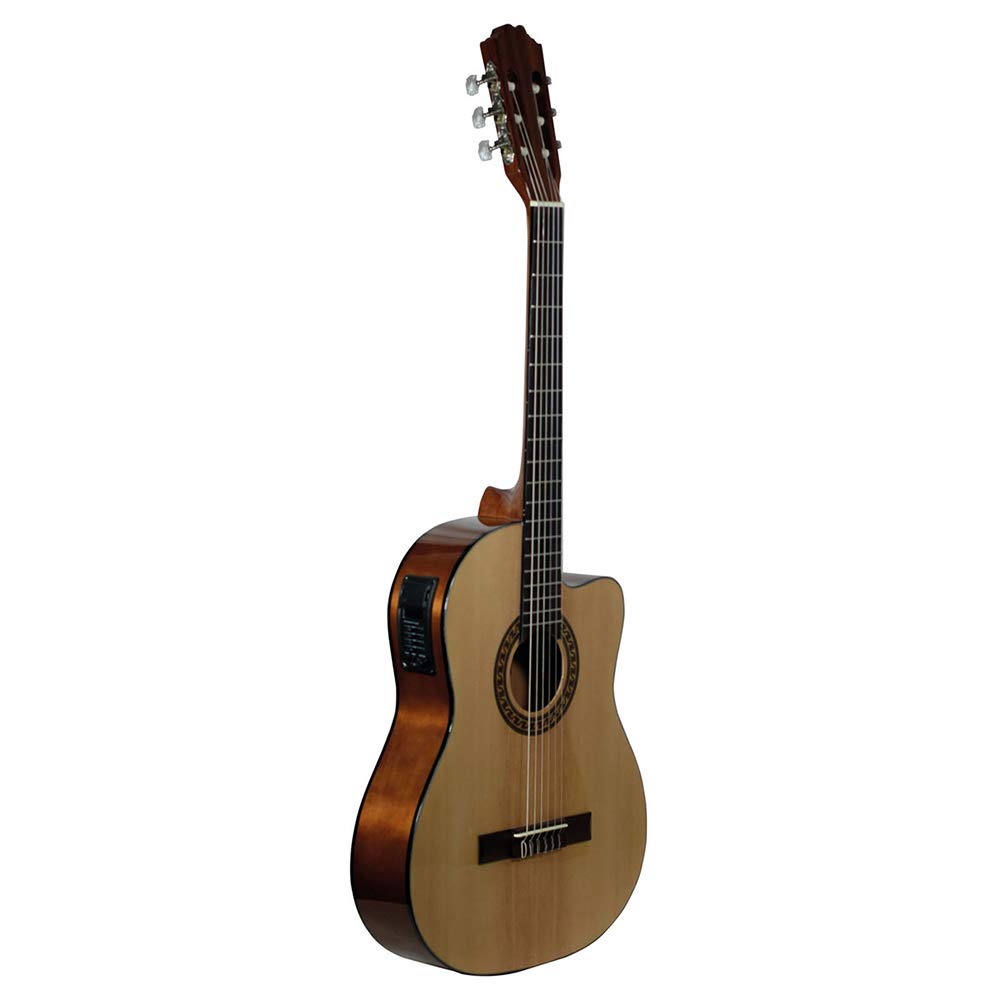 LA SEVILLANA - Guitarra Electroacústica UA-2CEQ color natural terminado gloss
