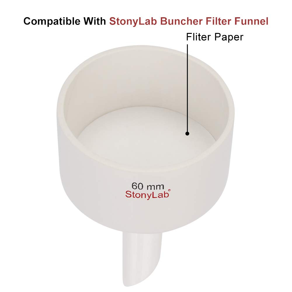 Círculos de Papel de Filtro Cualitativo stonylab Celulosa 56 mm Filtración Media 20 Micrones Paquete de 100