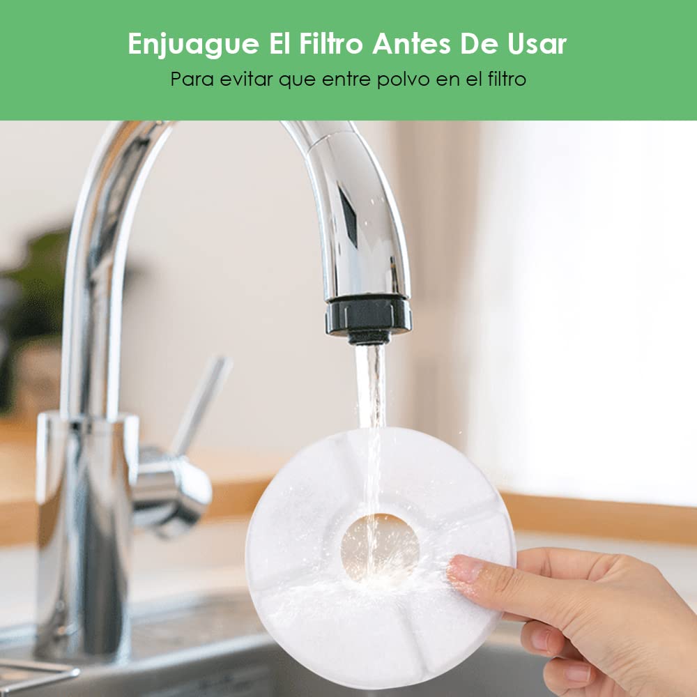 AUTOWT Filtros de Fuente de Agua para Gatos,Filtros de Repuesto para Fuente de Mascotas, Sistema de Triple Filtración con Resina y Carbón Activado Purificado Filtro Agua para Perro Gato (6 Piezas-Redondo)