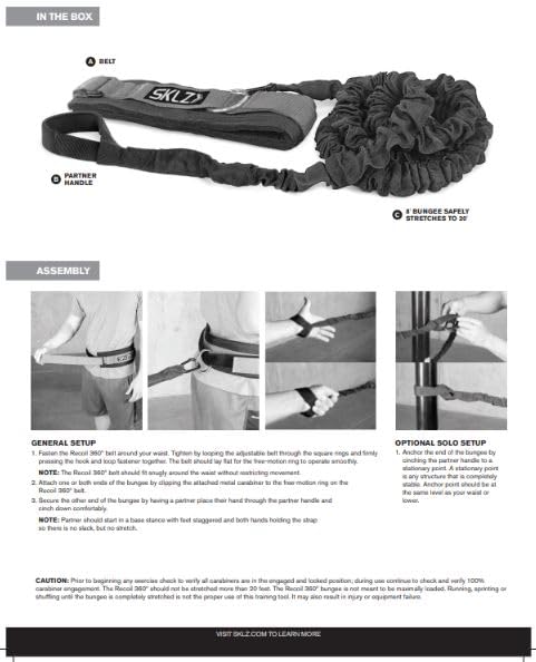 Entrenador Dinámico de Resistencia SKLZ Recoil 360 Multideporte con Bungee