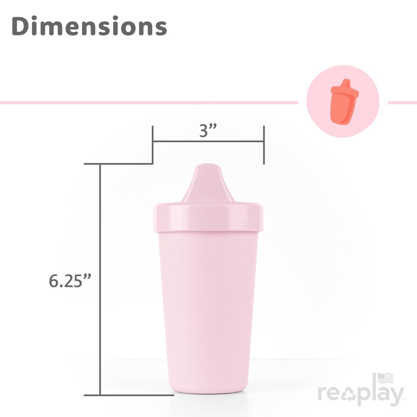 Re-Play - Juego de 4 tazas para beber a prueba de derrames para niños pequeños, reutilizables de 10 onzas, aptas para lavaplatos y microondas, fabricadas en Estados Unidos, rosas del desierto