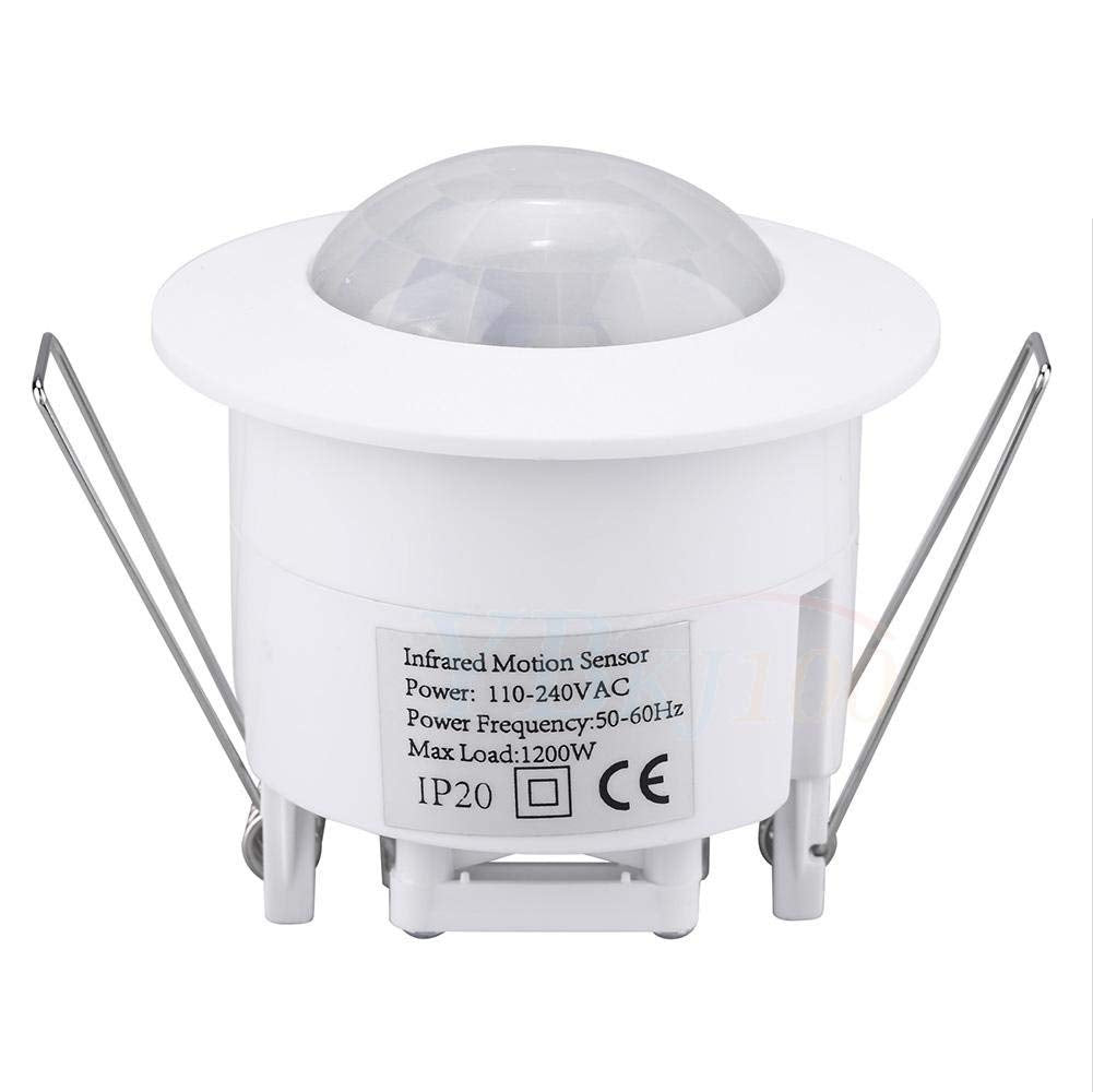 Interruptor de Sensor Infrarrojo PIR Yosooo Blanco Montado en el Techo de 360 Grados