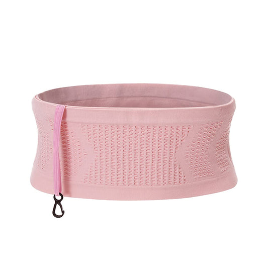 Bolsa De Cintura Oculta Transpirable De Punto Multifuncional, Cinturón Ajustable De Gran Capacidad Para Correr, Bolsa De Cintura Universal, Riñonera Ajustable Suave Delgada (Pink,S)