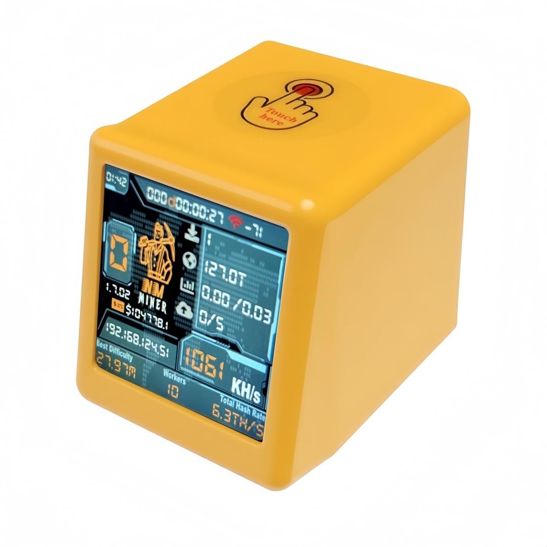 NM-TV 154 - ESP32 TFT Bitcoin Solo Lottery Miner 1.54 pulgadas Smart Gift Pequeño TV Reloj de Escritorio 1060 KH/s Hashrate