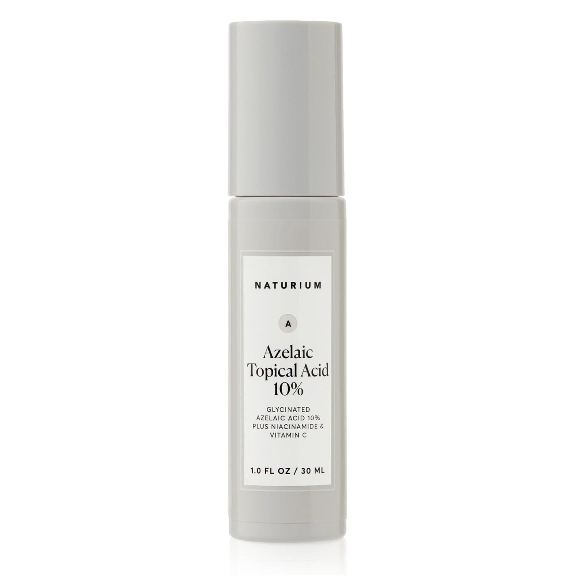 Naturium Ácido tópico azelaico 10%, con niacinamida y vitamina C, tratamiento facial, removedor de manchas oscuras, 1 onza (30 ml), sin fragancia, sin alcohol, para todos los tipos de piel, 1 onza