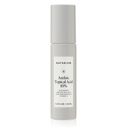 Naturium Ácido tópico azelaico 10%, con niacinamida y vitamina C, tratamiento facial, removedor de manchas oscuras, 1 onza (30 ml), sin fragancia, sin alcohol, para todos los tipos de piel, 1 onza