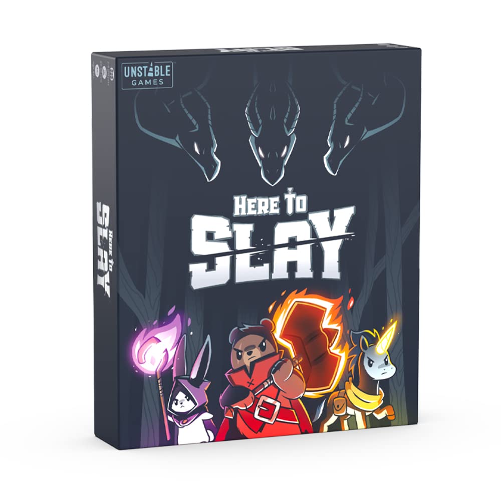 TeeTurtle Juego Base Here to Slay - de los Creadores de Unstable Unicorns - Un Juego de Cartas estratégico para Adolescentes y Adultos