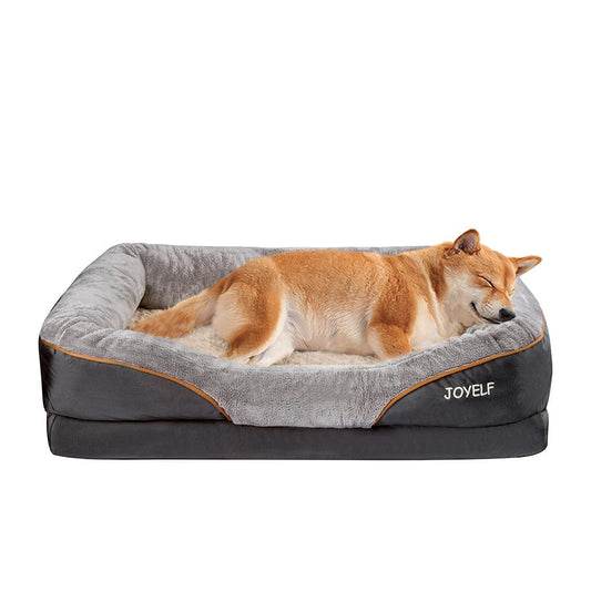 Cama Ortopédica de Espuma Viscoelástica JOYELF Grande para Perros Lavable con Juguete chirriante
