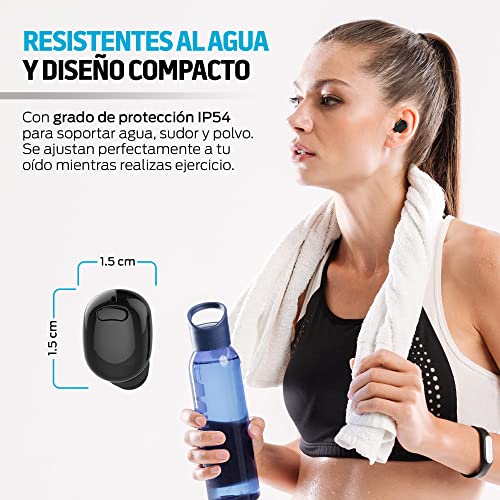 Redlemon Audífonos Bluetooth 5.0 Inalámbricos TWS con Base de Carga, Sonido High Definition, Resistentes a Salpicaduras de Agua y Polvo IP54, Manos Libres, Batería Recargable de Larga Duración
